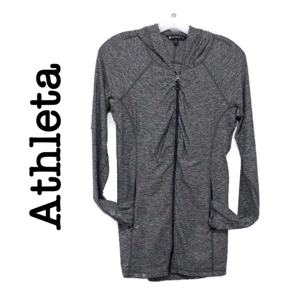 Athleta Tops - Athleta heathered grey zip up